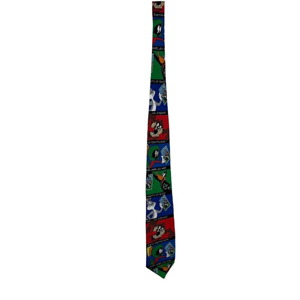 Vintage 1997 Warner Brothers Looney Tunes Stamp Collection Neck Tie